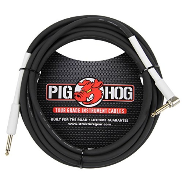 Pig Hog PH10R High Performance 8mm 1/4" to 1/4" Right-Angle Guitar Instrument
