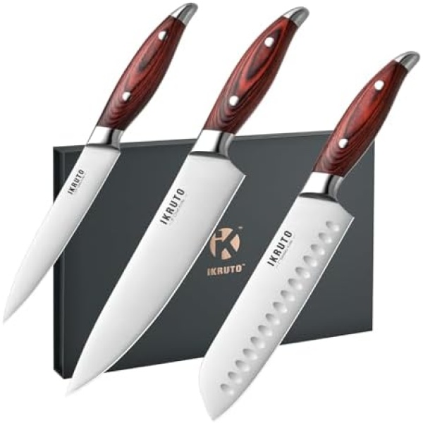 3-Piece Chef Knife Set – Ultra-Sharp High Carbon Stainless Steel Blades