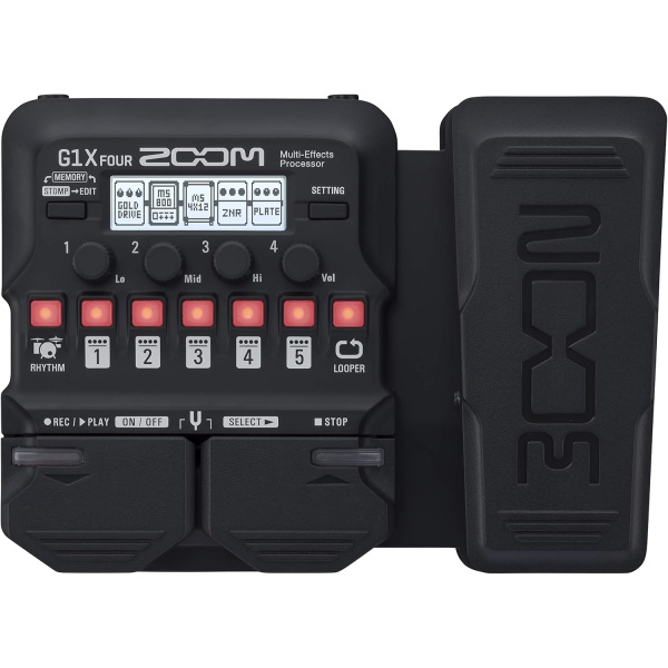 Zoom G1X FOUR Guitar Multi-Effects Processor with Expression Pedal, 70+ Effects